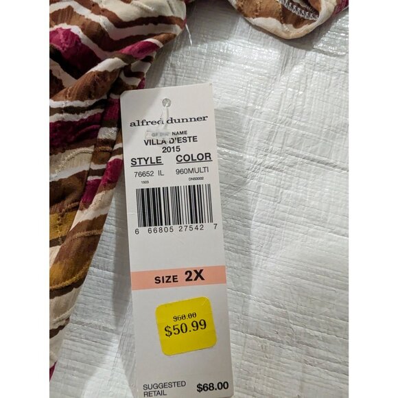 NWT $68 Alfred Dunner Top PLus Size 2X XX TwoFer Layered Necklace Zigzag Blouse - Picture 5 of 11